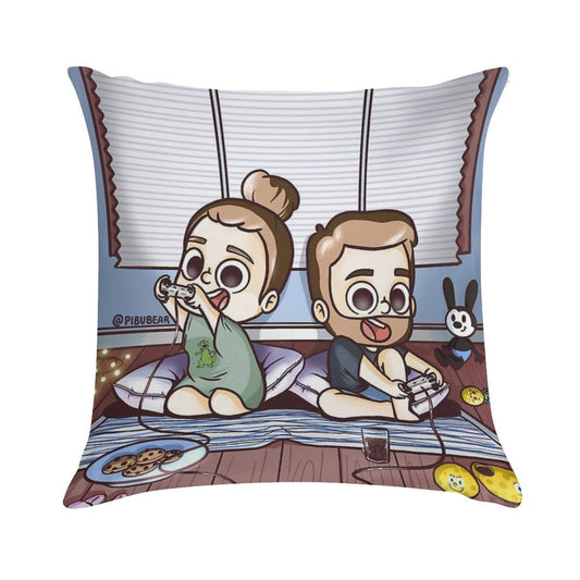 Let's Play Together - Pibubear Soft Washable Throw Pillow