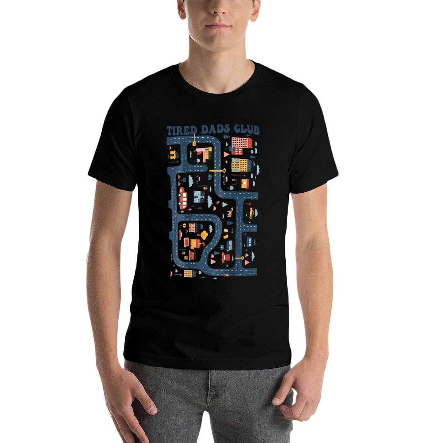 Dad Shirt Tired Dads Club Play Cars On Dad's Back (On Back)  Breathable T-Shirt