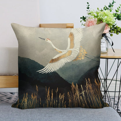 Elegant Flight Linen Throw Pillow Cover