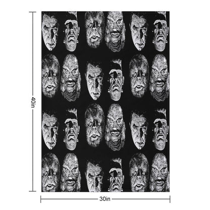 Universal Studios, Monsters, Monster Mash, Dracula, Wolfman, Frankenstein, Creature Throw Blanket