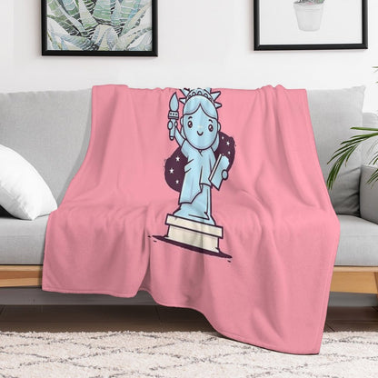 Cute Miss Liberty Throw Blanket