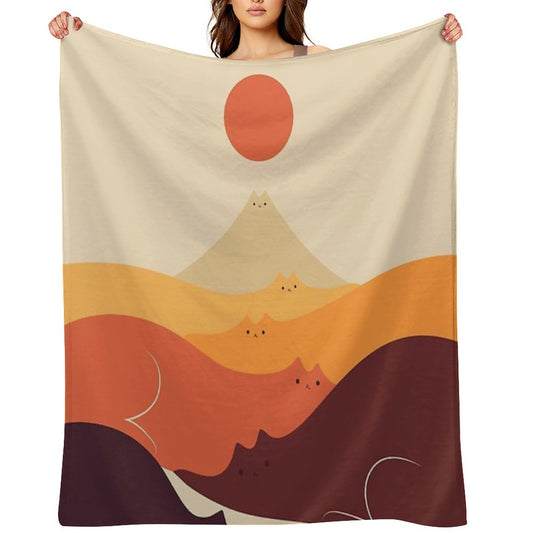 Cat Landscape 87 Throw Blanket