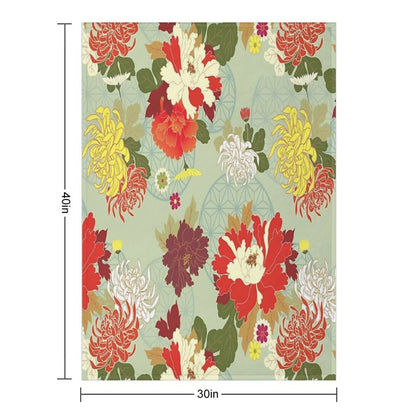 Peony 2 Throw Blanket