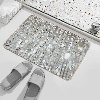 Photographic Image of Chandelier of Crystals And Light Bath Mat