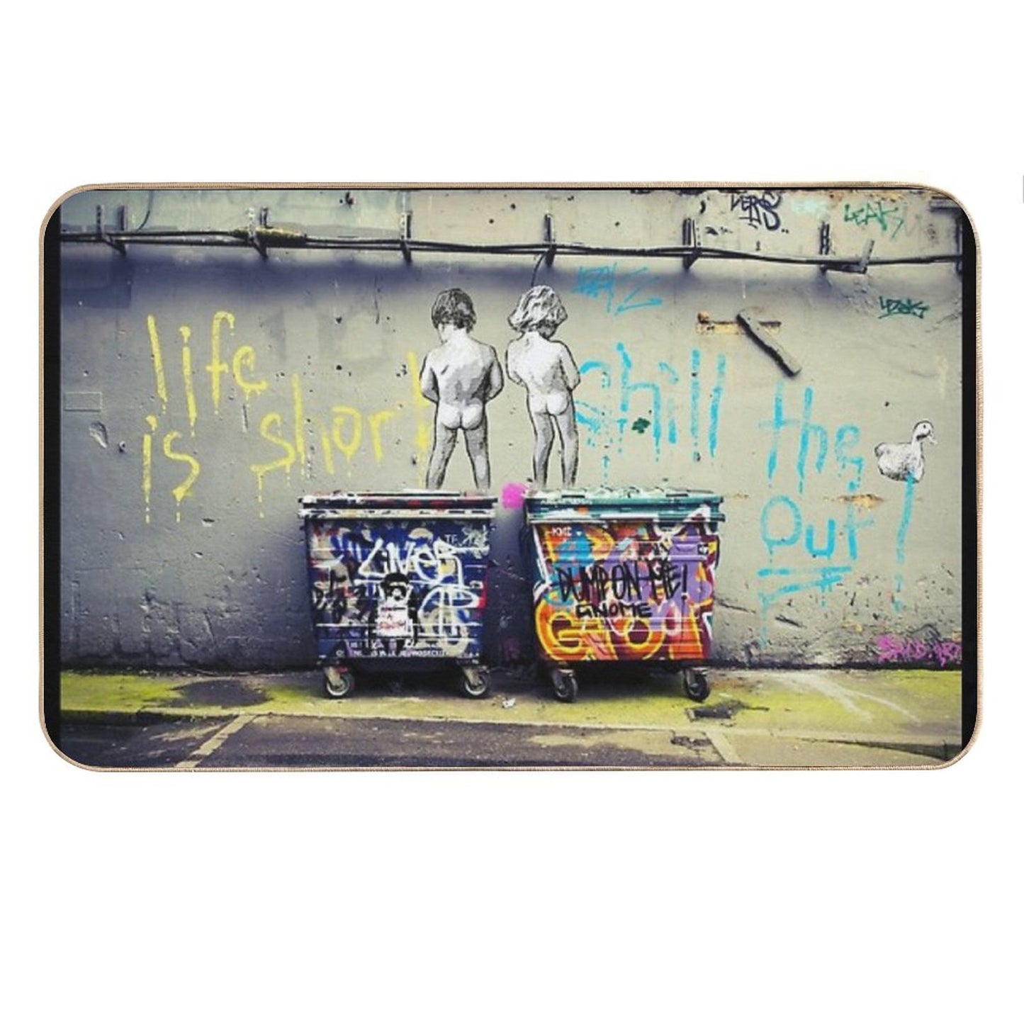 Banksy Chill The Duck Out Bath Mat