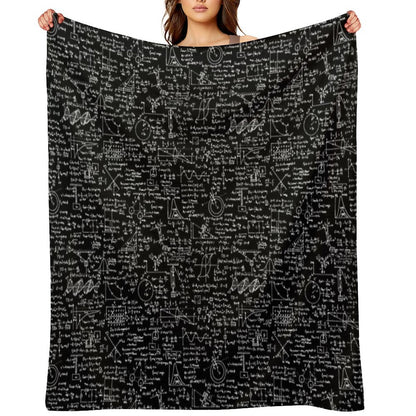 Physics Equations  Black Throw Blanket