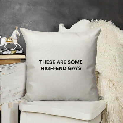 THESE ARE SOME HIGH-END GAYS  Tanya from White Lotus Linen Throw Pillow Cover