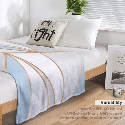 Blue, Grey & Gold Geo Throw Blanket