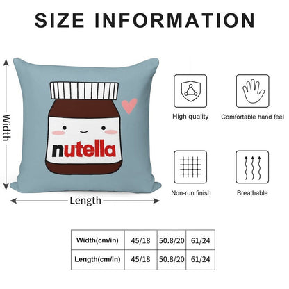 Cute Nutella Jar Soft Fade-Resistant Throw Pillow