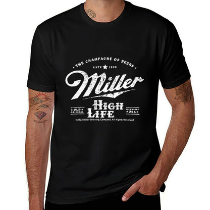 Coors Miller High Life Champagne of Beers Front And Back  Heathered Texture T-Shirt