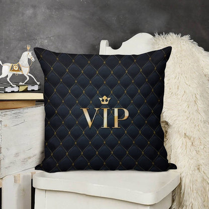 VIP Abstract Quilted Background Linen Throw Pillow Cover