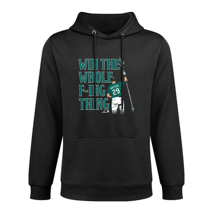 Cal Raleigh - Win The Whole F-ing Thing - Seattle Baseball Machine Washable Hoodie
