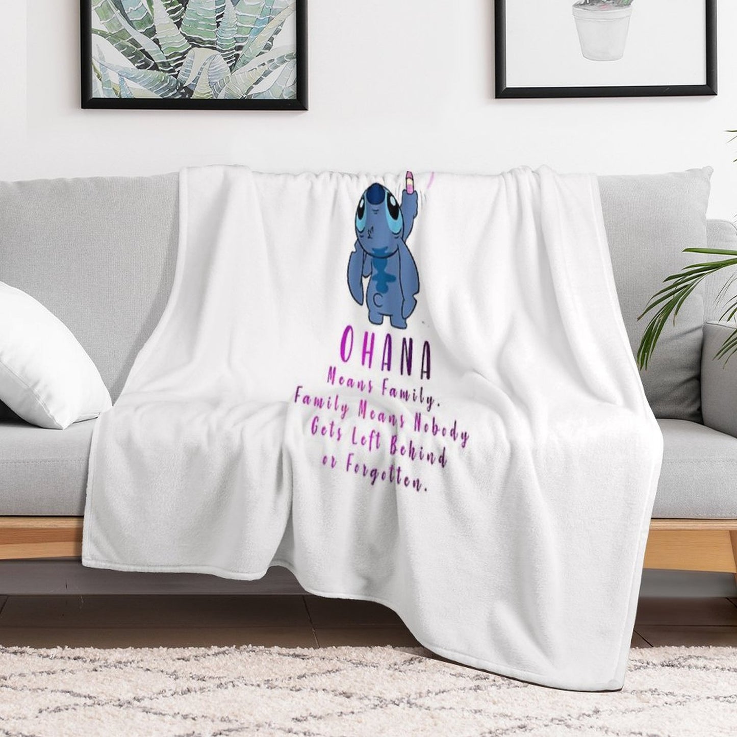Lilo And Stitch Ohana Throw Blanket