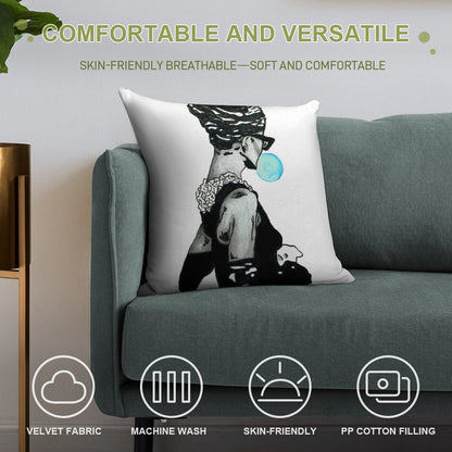 Audrey Hepburn at Tiffany's 3 Soft Washable Throw Pillow