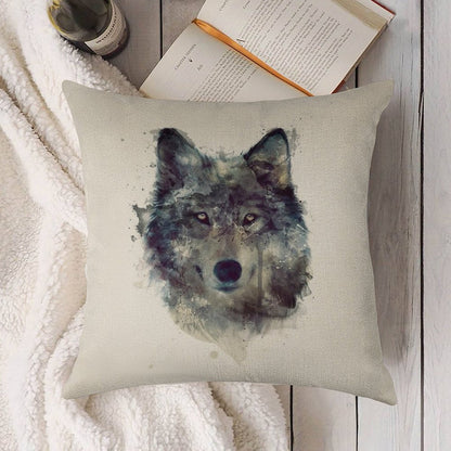 Wolf  Persevere Linen Throw Pillow Cover
