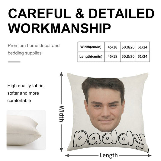Ben Shapiro Daddy Linen Throw Pillow Cover