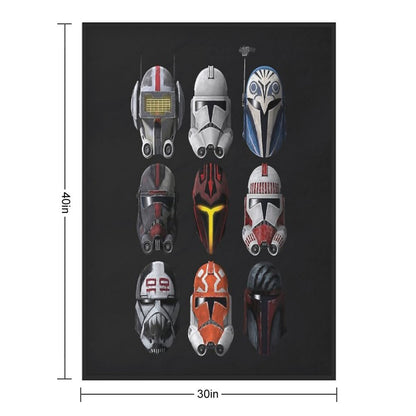 The Clone Wars Clone Helmets Throw Blanket