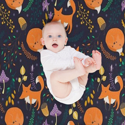 Foxes in The Magic Forest Throw Blanket