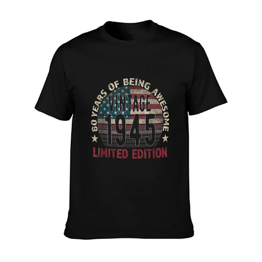 80th Birthday Gift Men Vintage Born 1945 Turning 80 Year Old T-Shirt