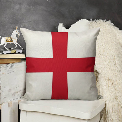 Flag of England (St. George's Cross) Linen Throw Pillow Cover