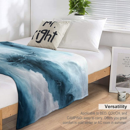 Cloudy Storm - Abstract Alcohol Ink Art Throw Blanket