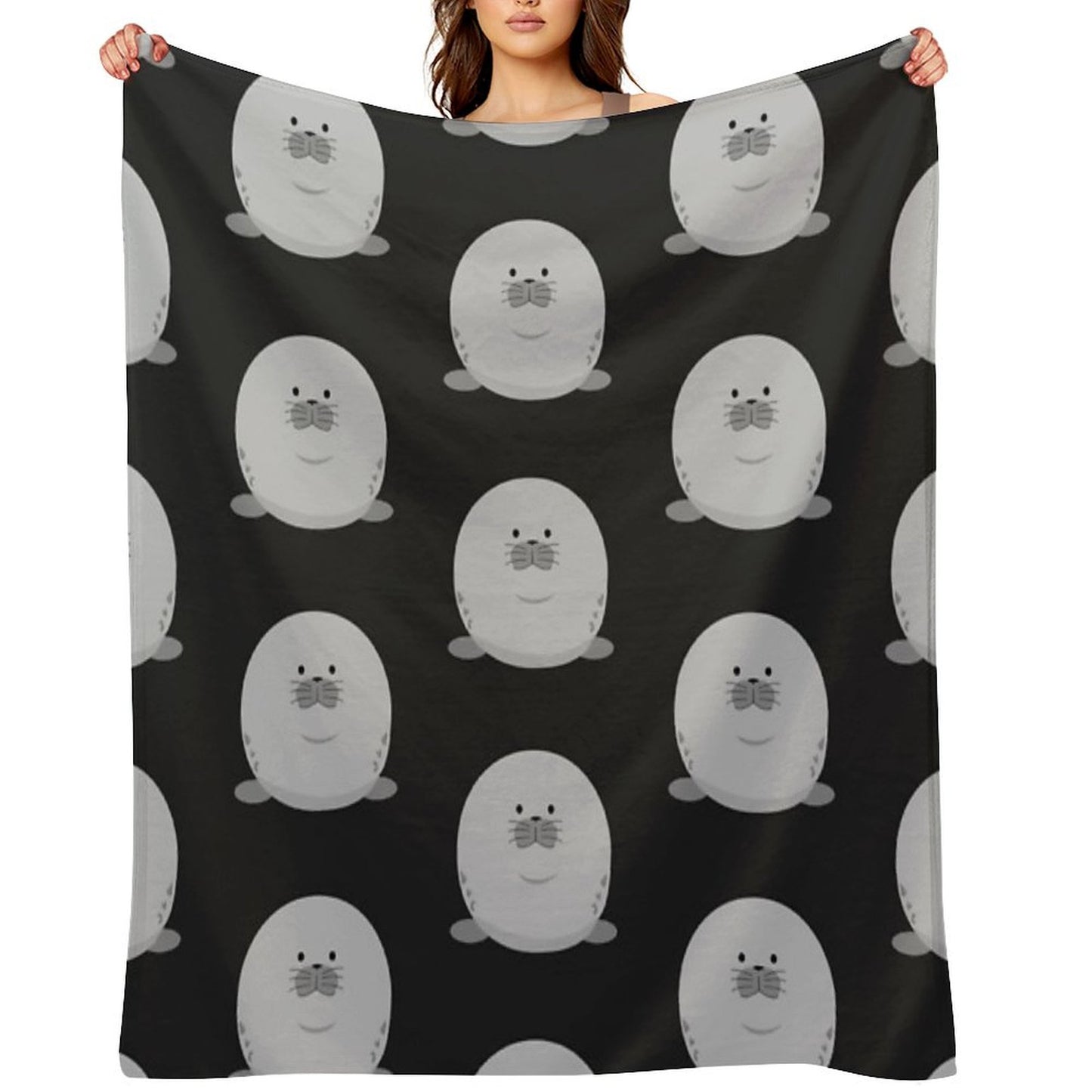 Cute Chonky Seal Throw Blanket