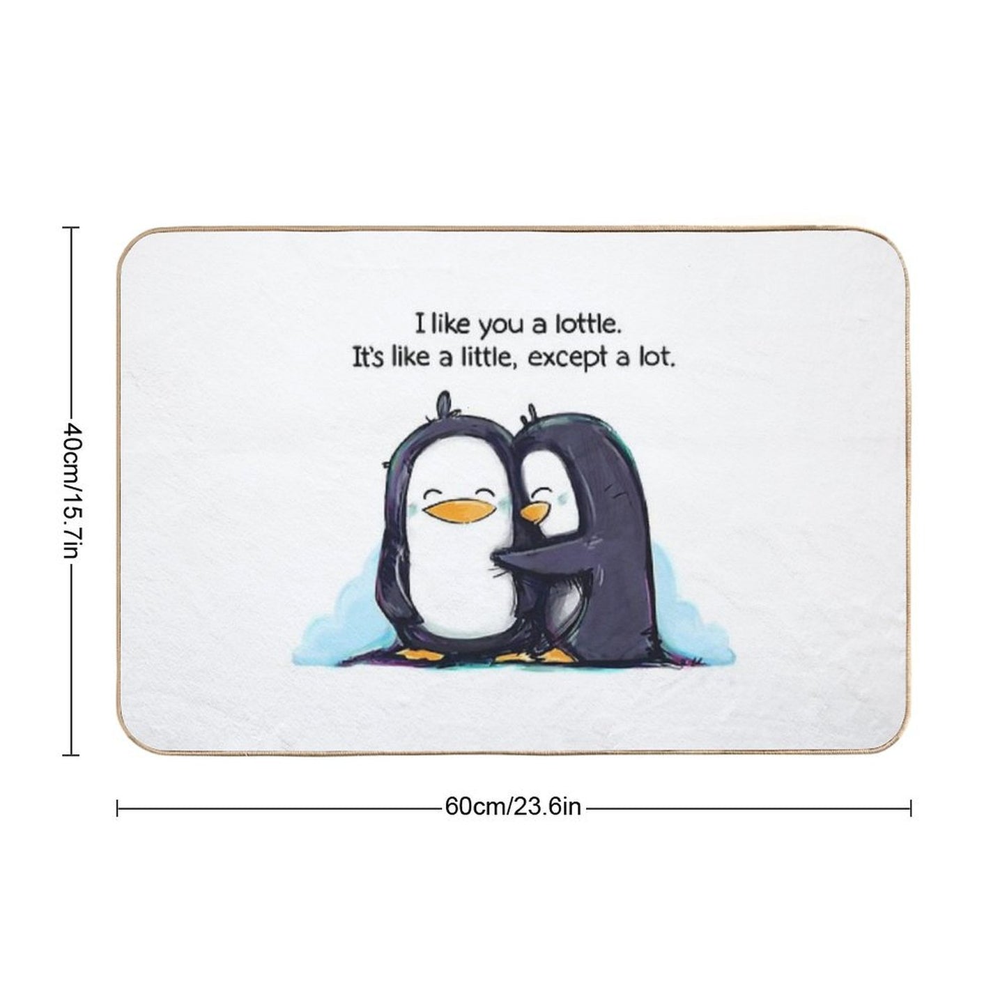 I Like You A Lottle Penguins Bath Mat
