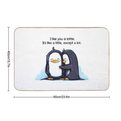 I Like You A Lottle Penguins Bath Mat