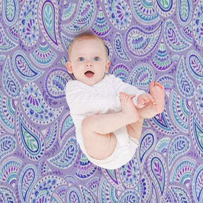 Purple Paisley Throw Blanket