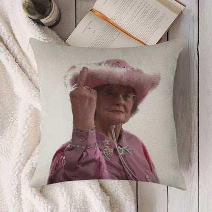 Doris Gavin & Stacey Middle Finger Linen Throw Pillow Cover