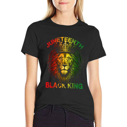 Lion Juneteenth Black King  Stretchy T-Shirt