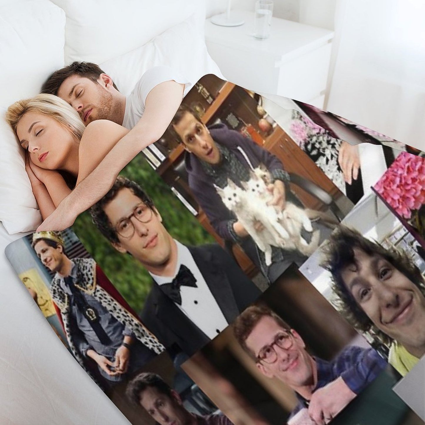 Andy Samberg (jake Peralta) Pic Collage Throw Blanket