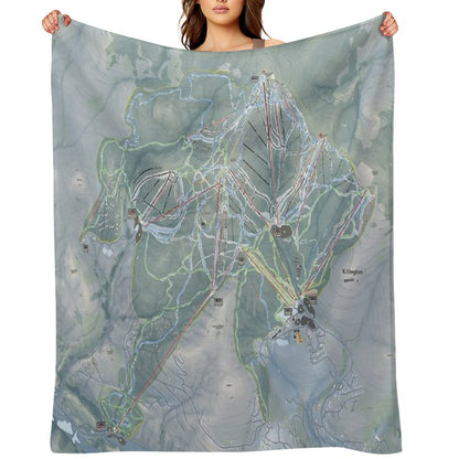 Killington Resort Trail Map Throw Blanket