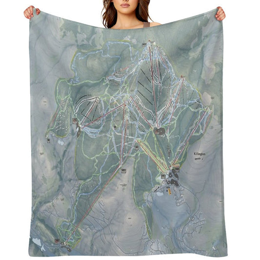 Killington Resort Trail Map Throw Blanket