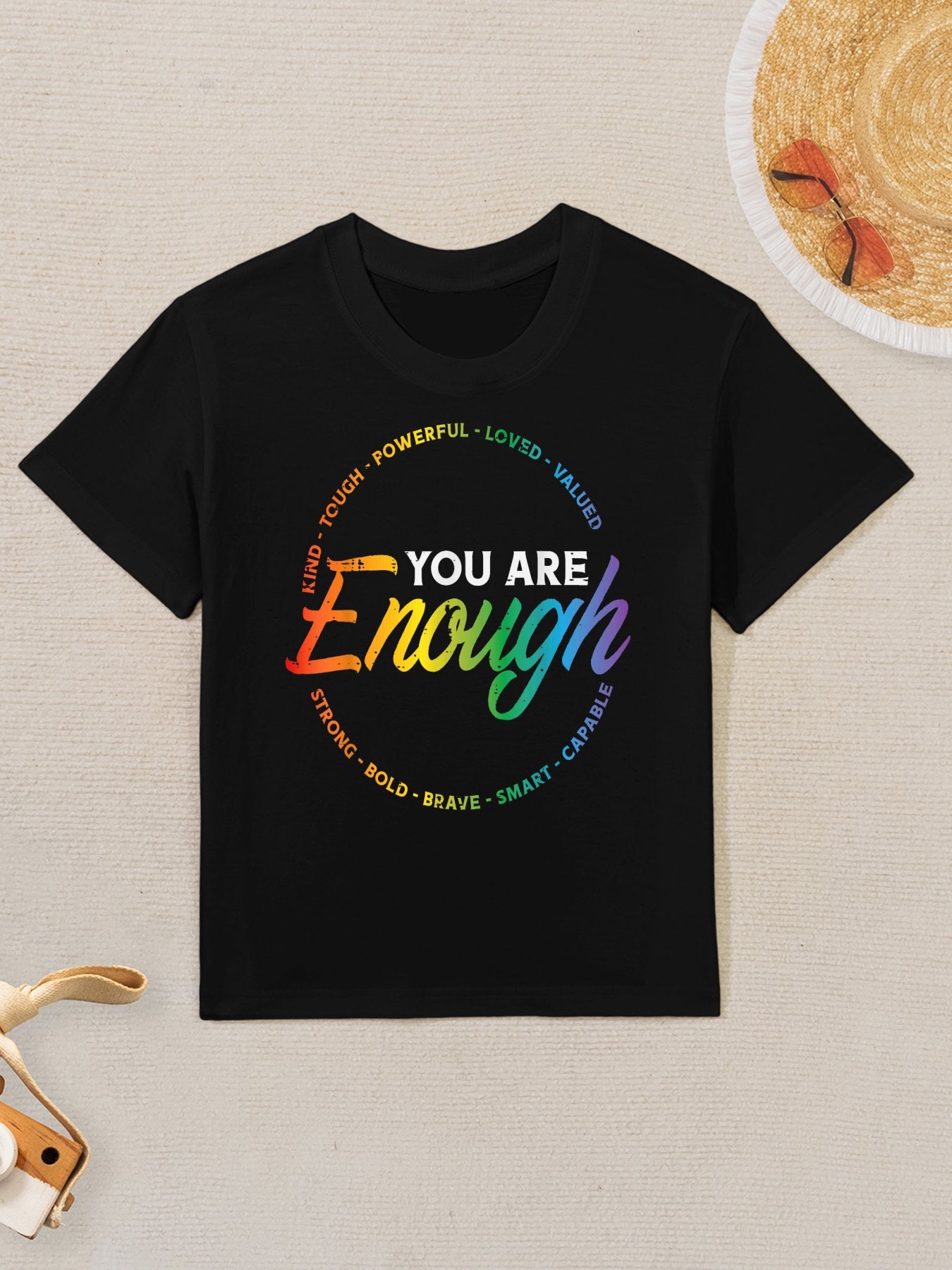 Gay You Are Enough Rainbow Pride Ally LGBTQ Men Women Kids T-Shirt