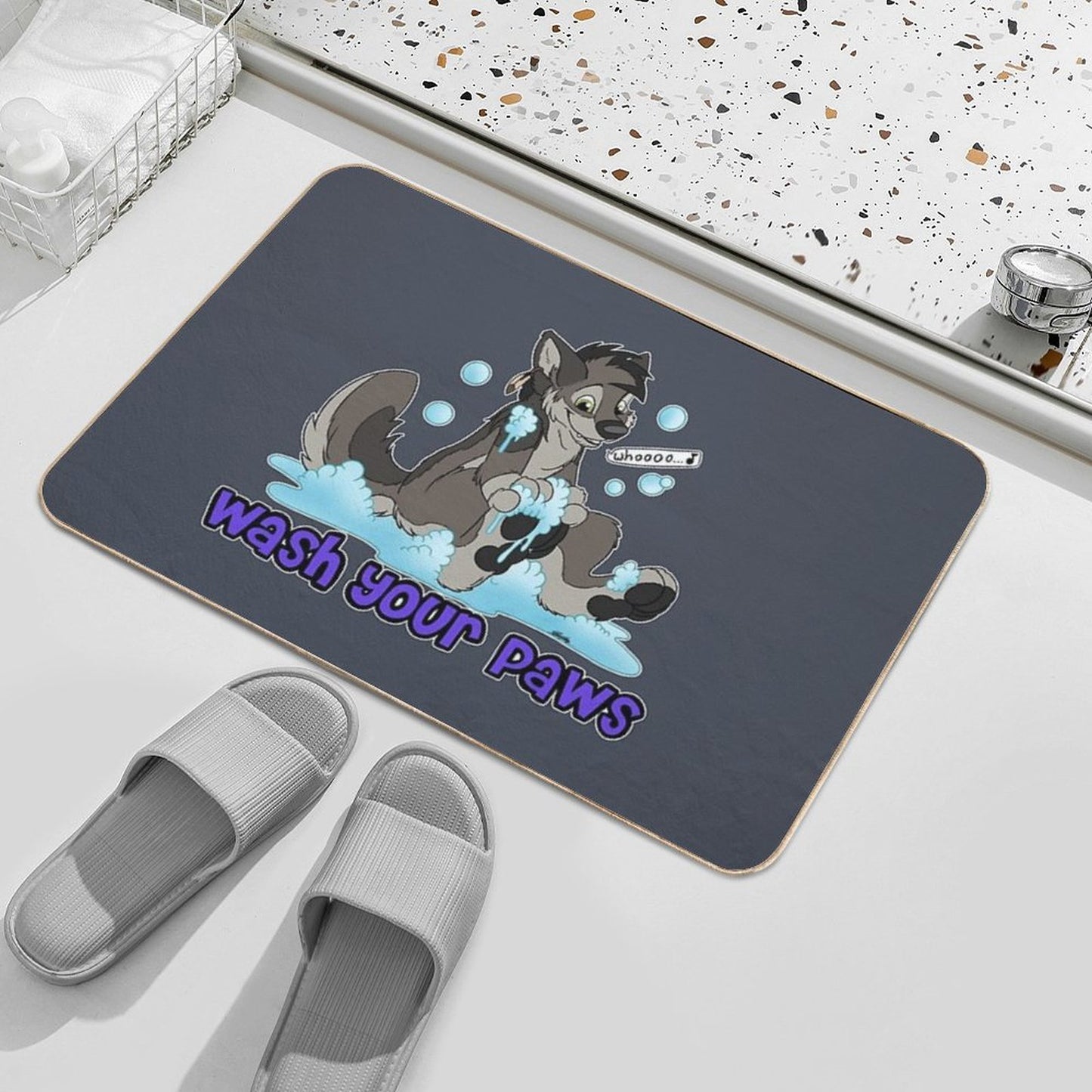 Wash Your Paws - Wolf Bath Mat