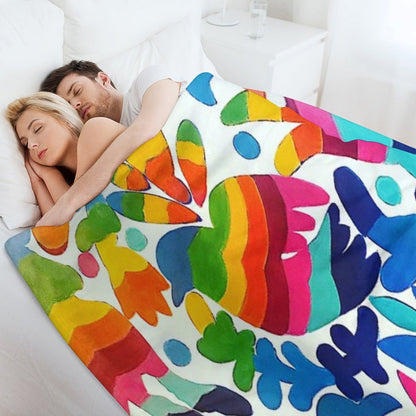 Mexican Otomi Colors Throw Blanket