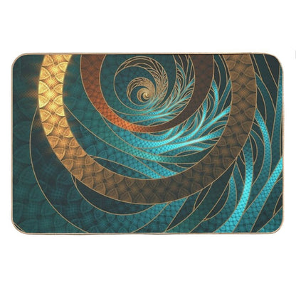 Beautiful Corded Leather Turquoise Fractal Bangles Bath Mat