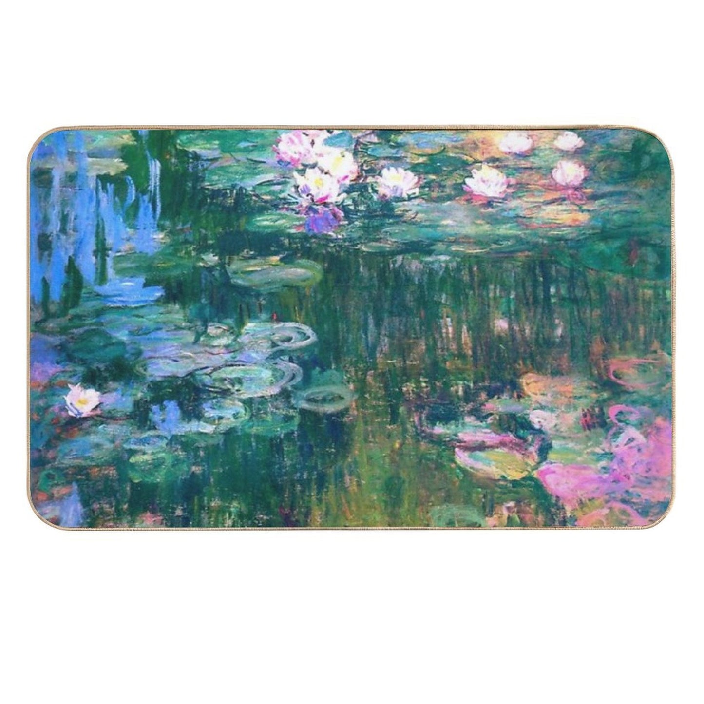 Water Lilies Monet  Dirt-Trapping Bath Mat