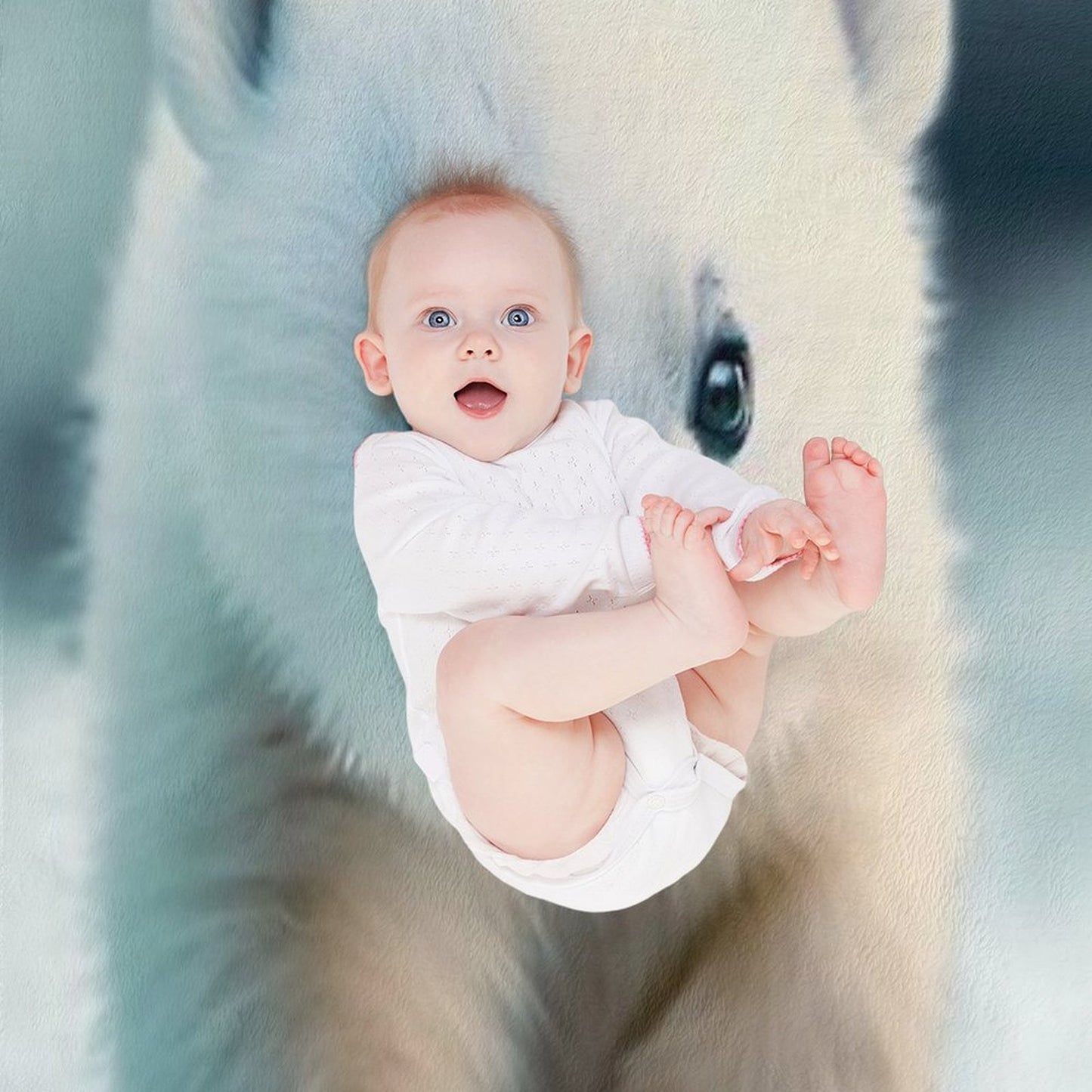 Cute Baby Polar Bear - Cute Baby Animals Throw Blanket