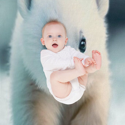 Cute Baby Polar Bear - Cute Baby Animals Throw Blanket