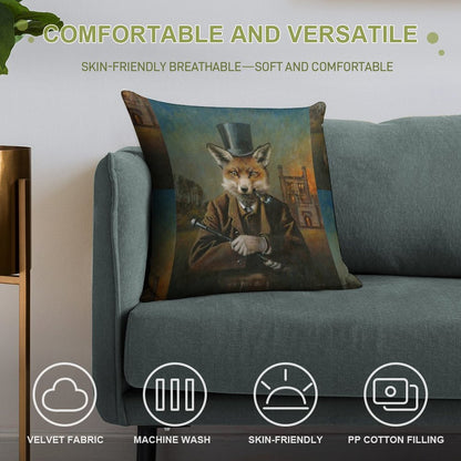 The Dapper Fox Soft Home Decor Throw Pillow