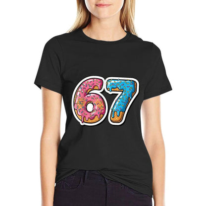 Six Seven Ice Cream Drip Sports Cool Meme 67 Funny Number  Easy-care T-Shirt