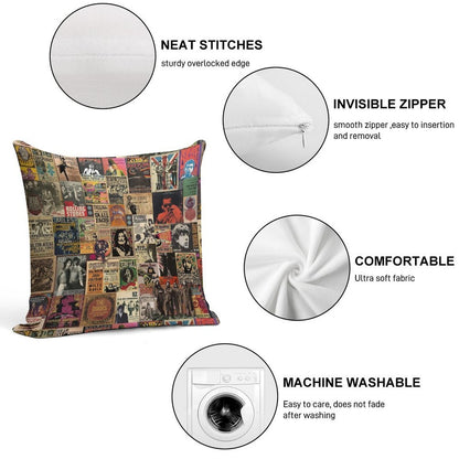 Rock N' Roll Stories Soft Hidden Zipper Throw Pillow