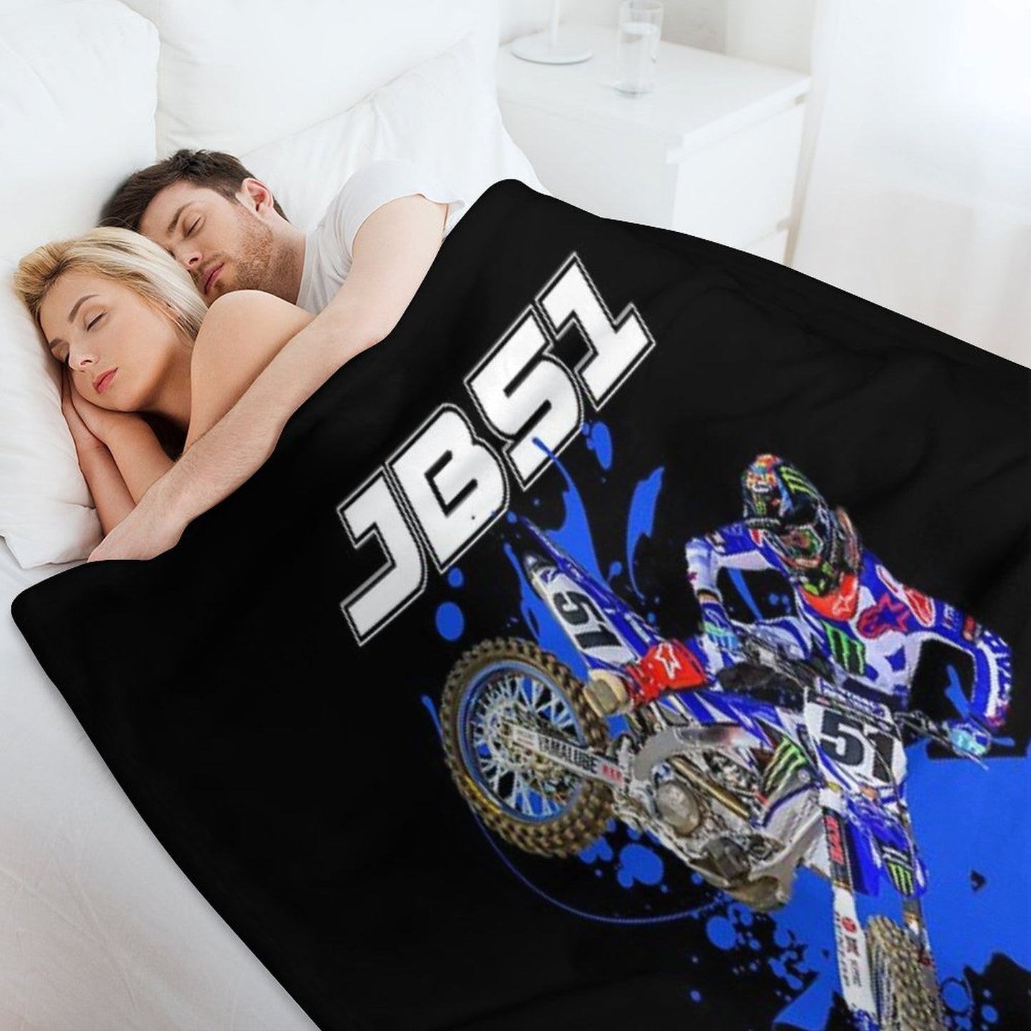 Justin Barcia JB51 Bam Bam #51 BamBam Motocross And Supercross Champion 51 Gift Design Throw Blanket