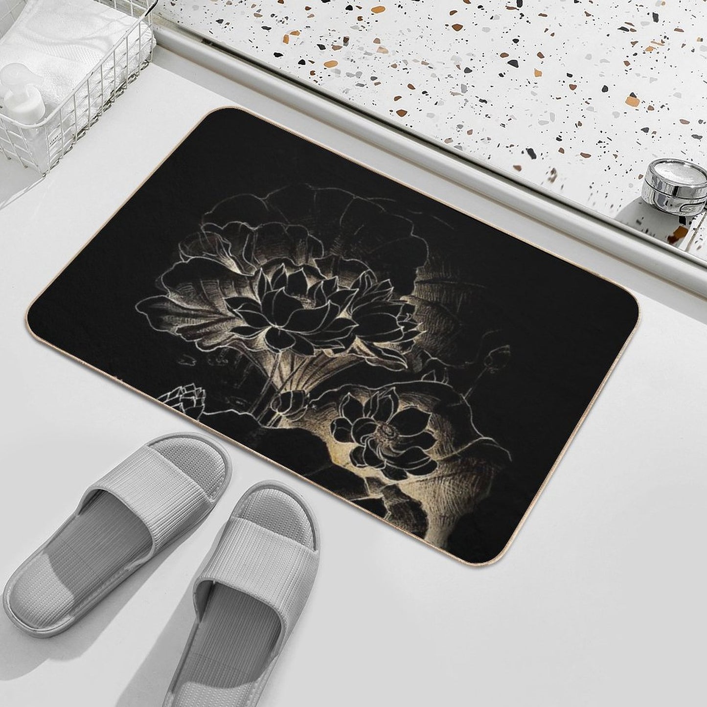 Gold Lotus Bath Mat