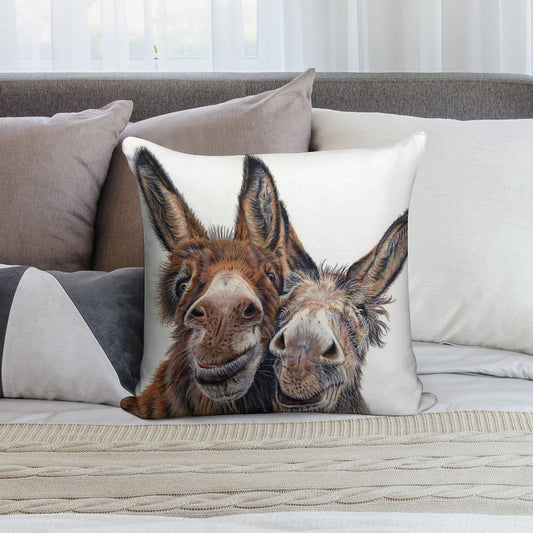 Donkeys - Hee Haw Soft Bedroom Essential Throw Pillow