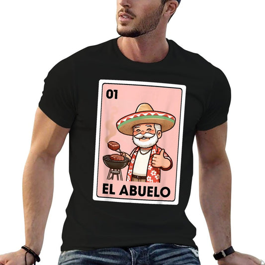 El Abuelo Grilling Grandpa Mexican Bingo Card T-Shirt