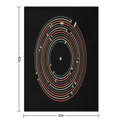 Vinyl Music Metro Record Map Labyrinth Throw Blanket