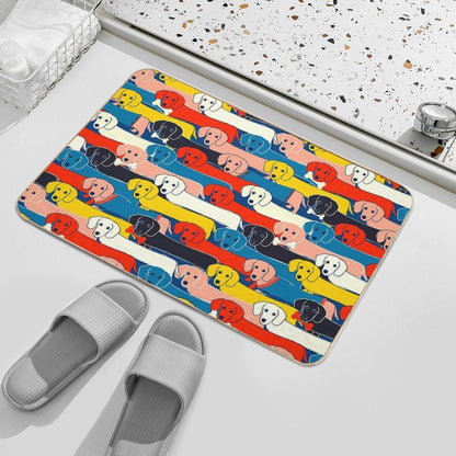 COLORED CUTE DOGS PATTERN 2  Odorless Bath Mat